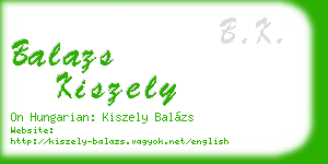 balazs kiszely business card