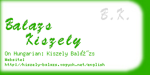 balazs kiszely business card